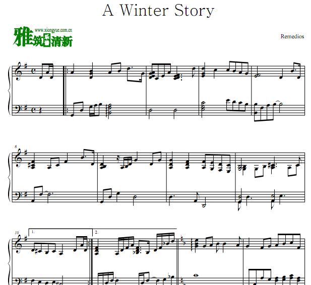 情书插曲 A Winter Story钢琴谱