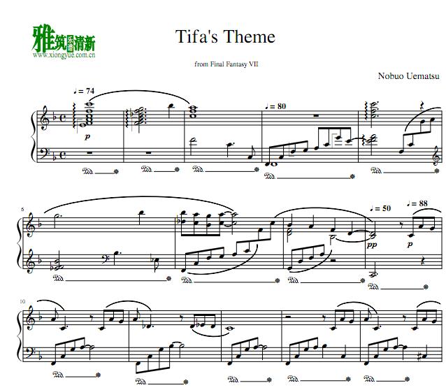 最终幻想Tifa's Theme钢琴谱