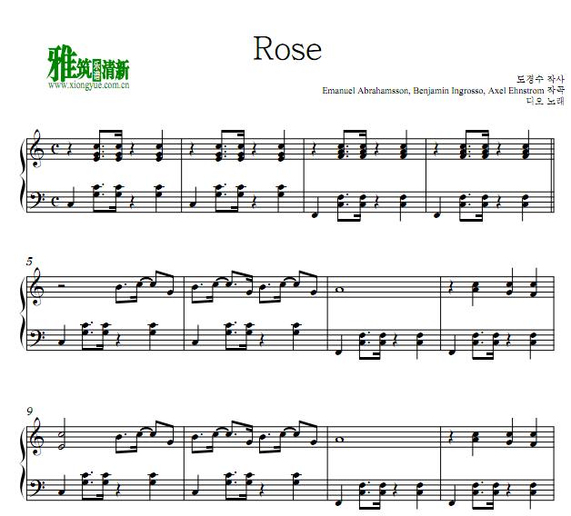 d.o.都�切� - rose钢琴谱
