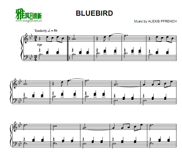 Alexis Ffrench - bluebird钢琴谱