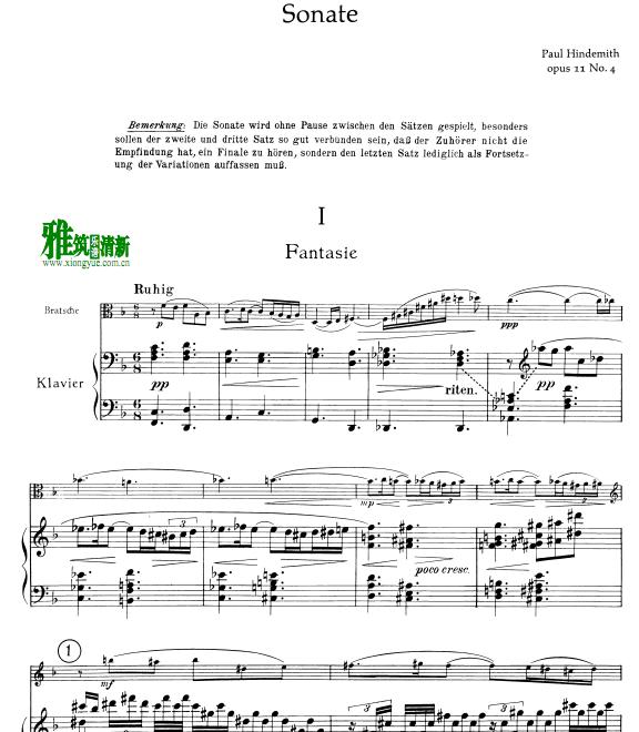   Hindemith Viola Sonata Op.11 No.4ٸٰ