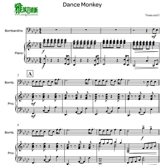 dance monkey 悠风号钢琴伴奏谱