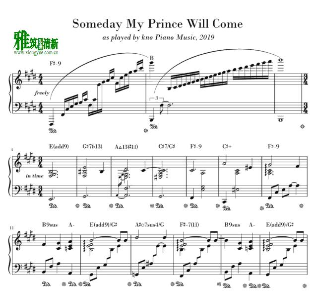 kno Piano Music - Someday My Prince Will Come