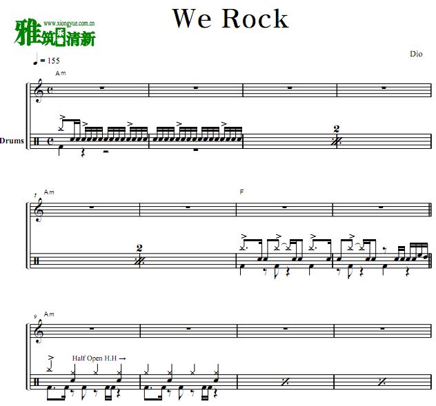 Dio乐队鼓谱 - We Rock 鼓谱