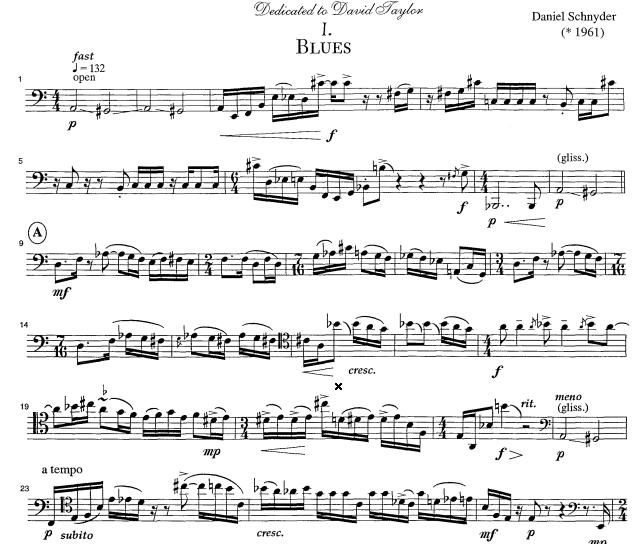 Daniel Schnyder - Sonata for Bass Trombone:blues 
