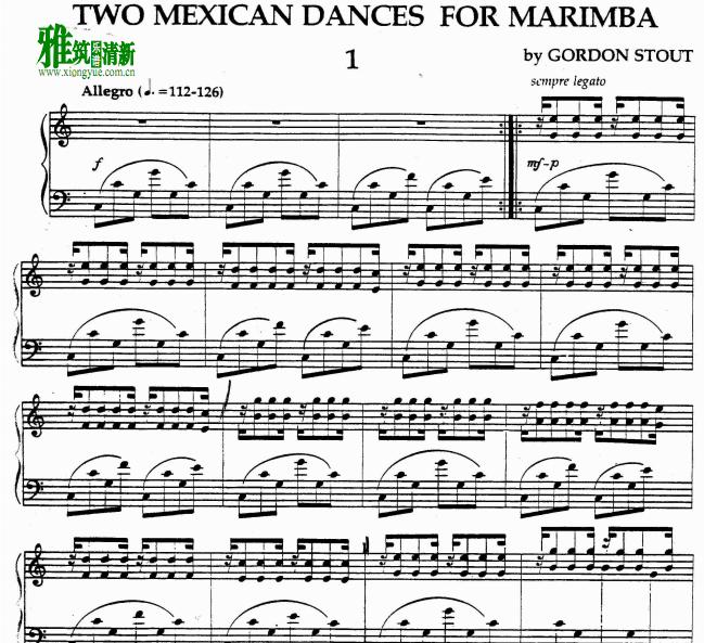 Gordon Stout - Two Mexican Dances马林巴谱