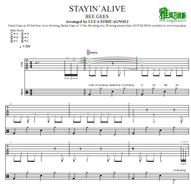 Luca Stricagnoli - Stayin' Alive吉他谱