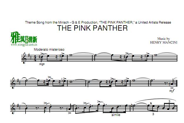 pink panther萨克斯谱