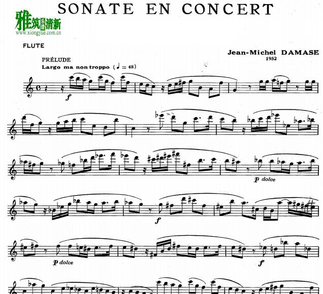 Damase: Sonate en Concert Flute