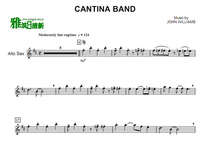 酒吧乐队Cantina Band中音萨克斯谱