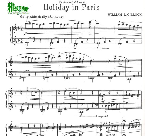 William Gillock - holiday in paris