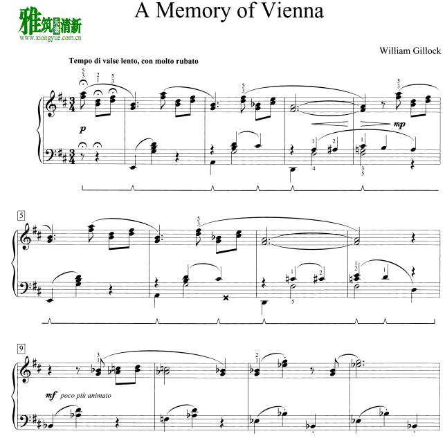 William Gillock - A memory of Vienna