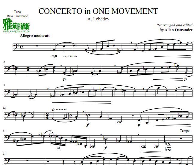 Lebedevбܷ  Э Concerto in One Movement