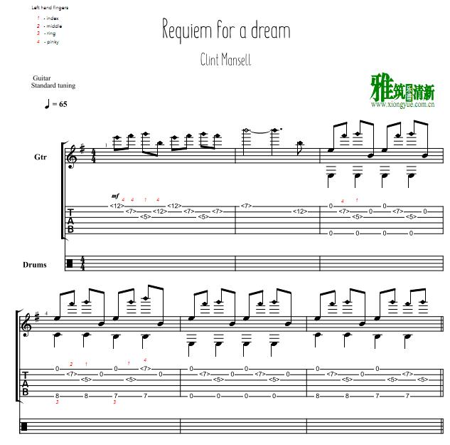 Eiro Nareth - Requiem For A Dream吉他谱
