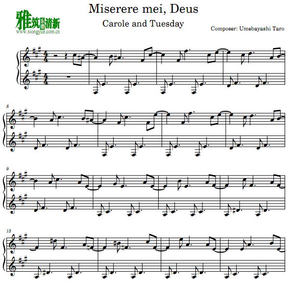 Carol and Tuesday޶ڶ - Miserere mei, Deus