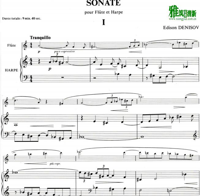 Edison Denisov Ѻ Sonata for Flute and Harp