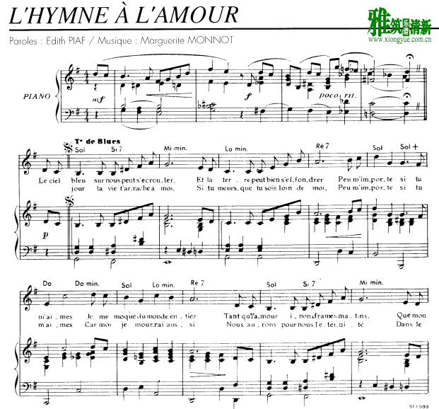 Edith Piaf - L'Hymne A L'Amourٰ