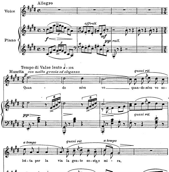   Musetta's Waltz Song Բ  ٰ