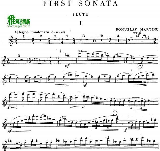 Bohuslav Martinu Ŭ  Ŭ First Sonata for Flute and Piano