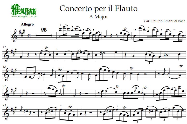 ͺAЭ  Flute Concerto in A major H.438