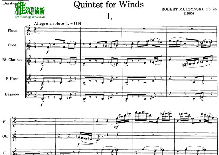 robert muczynski ˹- quintet for winds ľ