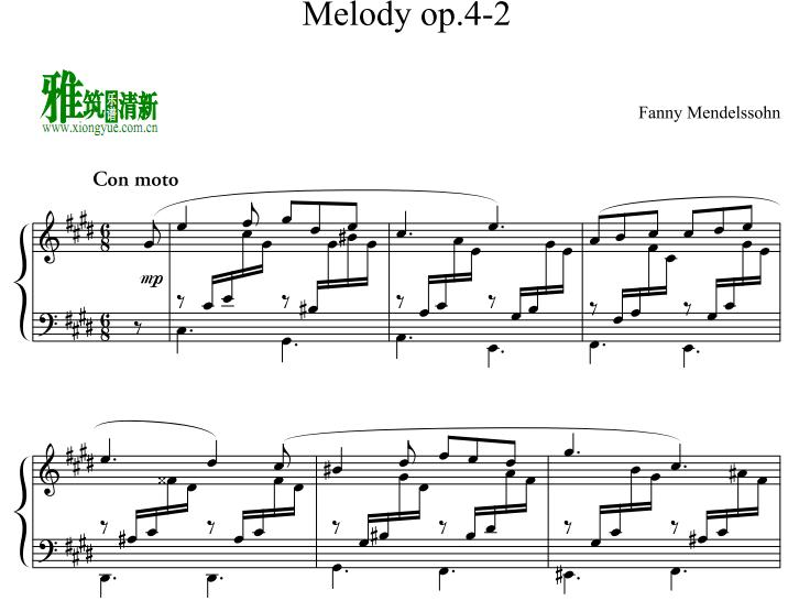 Fanny Hensel - Melodie op. 4 no. 2 