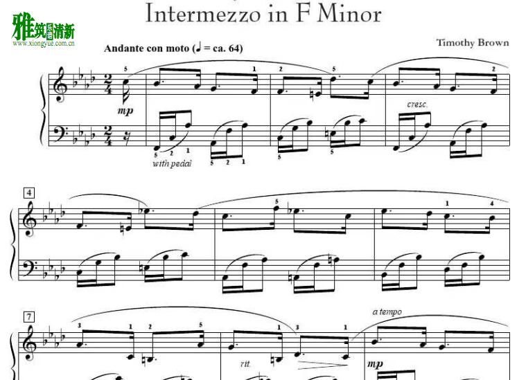 Brown Timothy- F С - Intermezzo in F Minor