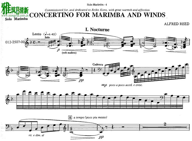 Reed Alfred - Concertino for Marimba and Windsְ