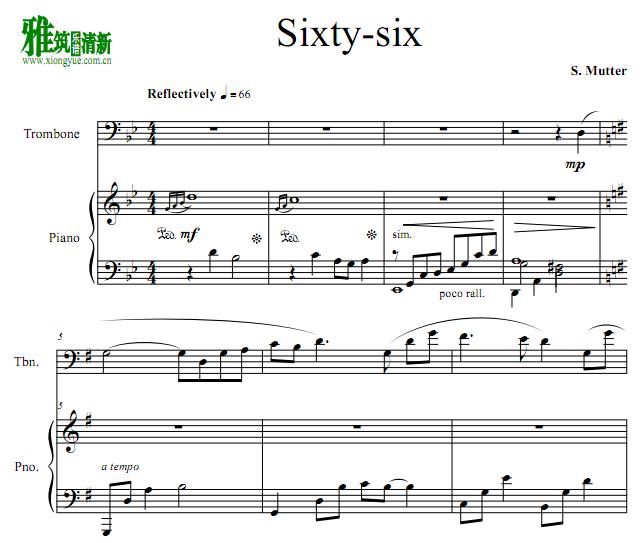 Susan Mutter - sixty-six长号钢琴伴奏谱