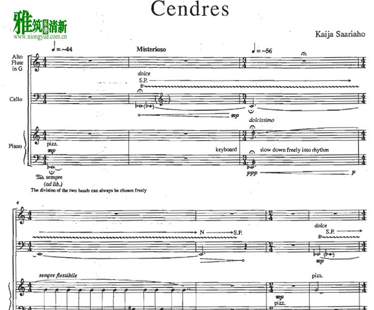  ǻKaija Saariaho ҽ Cendres Ѵٸ