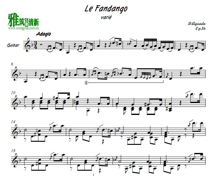 ϶ Aguado_-_Le Fandango varie Op.16