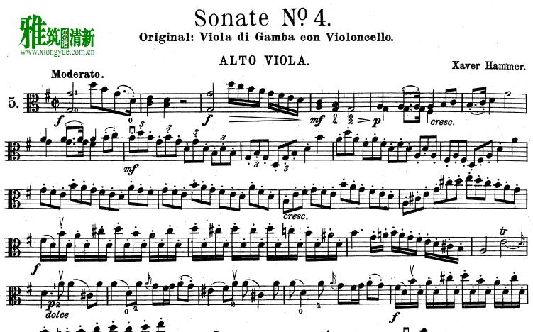 ÷  Hammer Xaver   Gamba Sonata No.4 