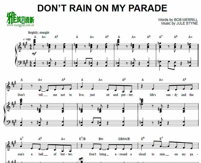 Glee Cast - Don't Rain On My Parade钢琴伴奏谱
