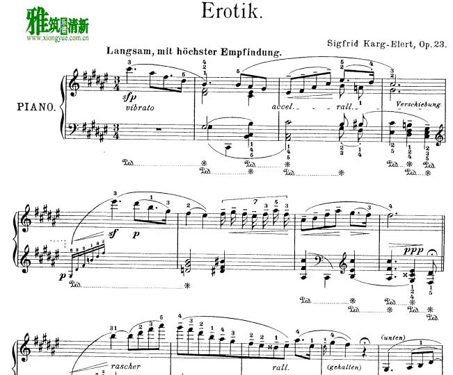 Sigfrid Karg-Elert 4 Piano Pieces op.23 piano sheet
