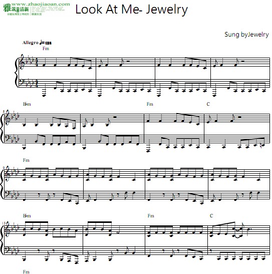 jewelrylookatme钢琴谱
