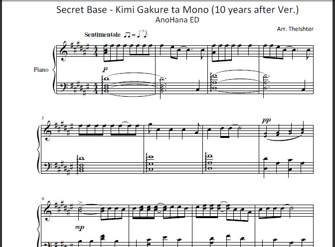 Ano Hana ED - secret base ~Kimi ga Kureta Mono