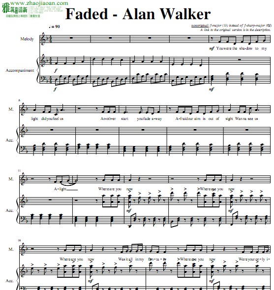 feded简谱|能不能告诉我faded钢琴简谱数字谱